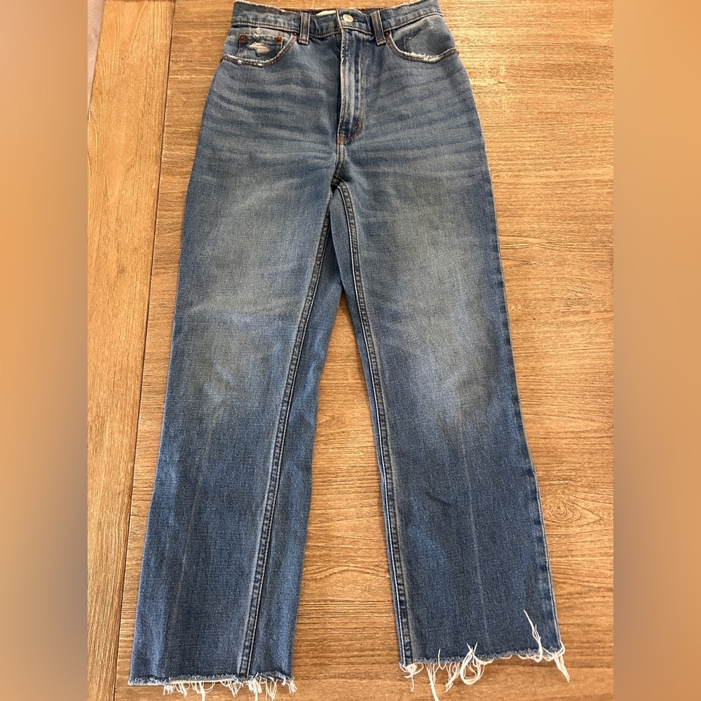 Abercrombie ankle straight high waisted jeans